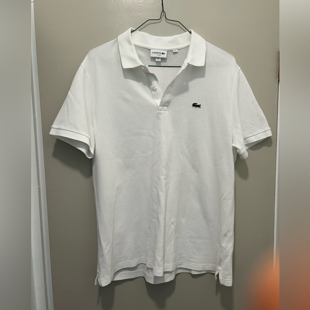 Lacoste white slim fit cotton Polo XXL